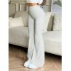 image:imageOYOANGLE Womens Mini Flare Bootcut Leggings High Waist Tummy Control Butt Lifting Casual Yoga Flare PantsWhite