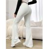 image:imageOYOANGLE Womens Mini Flare Bootcut Leggings High Waist Tummy Control Butt Lifting Casual Yoga Flare PantsWhite