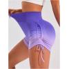 image:imageOYOANGLE Womens Ombre High Waisted Butt Scrunch Workout Shorts Drawstring Side Ruched Gym Biker ShortsPurple