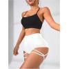 image:imageOYOANGLE Womens Ring Linked Cut Out High Waisted Biker Shorts Stretchy Rave Workout Athletic Gym ShortsWhite