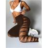 image:imageOYOANGLE Womens Sexy Ripped Leggings High Waist Seamless Workout Leggings Gym Elastic Tights Tummy Control Yoga PantsCoffee Brown