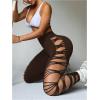 image:imageOYOANGLE Womens Sexy Ripped Leggings High Waist Seamless Workout Leggings Gym Elastic Tights Tummy Control Yoga PantsCoffee Brown