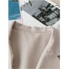 image:imageOYOANGLE Womens Short Sleeve Cropped Suit Blazer Business Casual Open Front Button Down JacketApricot