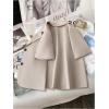 image:imageOYOANGLE Womens Short Sleeve Cropped Suit Blazer Business Casual Open Front Button Down JacketApricot