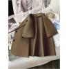 image:imageOYOANGLE Womens Short Sleeve Cropped Suit Blazer Business Casual Open Front Button Down JacketBrown