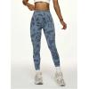image:imageOYOANGLE Womens V Back Waist Yoga Leggings Printed High Waisted Scrunch Butt Lifting Seamless Casual LeggingsBlue