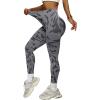 image:imageOYOANGLE Womens V Back Waist Yoga Leggings Printed High Waisted Scrunch Butt Lifting Seamless Casual LeggingsGrey