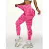 image:imageOYOANGLE Womens V Back Waist Yoga Leggings Printed High Waisted Scrunch Butt Lifting Seamless Casual LeggingsHot Pink