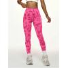 image:imageOYOANGLE Womens V Back Waist Yoga Leggings Printed High Waisted Scrunch Butt Lifting Seamless Casual LeggingsHot Pink