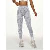 image:imageOYOANGLE Womens V Back Waist Yoga Leggings Printed High Waisted Scrunch Butt Lifting Seamless Casual LeggingsLight Grey