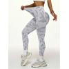 image:imageOYOANGLE Womens V Back Waist Yoga Leggings Printed High Waisted Scrunch Butt Lifting Seamless Casual LeggingsLight Grey