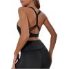 image:imageOYOANGLE Y Back Sports Bra for Women Low Impact Racerback Workout Padded Bras Sexy Straps Yoga BrasBlack