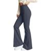 image:imageOYOANGLE Womens Mini Flare Bootcut Leggings High Waist Tummy Control Butt Lifting Casual Yoga Flare PantsDark Grey