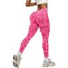image:imageOYOANGLE Womens V Back Waist Yoga Leggings Printed High Waisted Scrunch Butt Lifting Seamless Casual LeggingsHot Pink