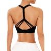 image:imageOYOANGLE Y Back Sports Bra for Women Low Impact Racerback Workout Padded Bras Sexy Straps Yoga BrasBlack