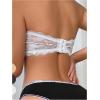 image:imageOYOANGLE Womens 3 Pack Strapless Lace Bandeau Bras Padded Wireless Bralettes Push Up Comfy Tube Top BraMulticolor