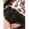 image:imageOYOANGLE Womens Cheetah Print Satin Lingerie Bodysuits Leopard Lace Trim Criss Cross Teddy BabydollsBrown