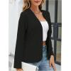 image:imageOYOANGLE Womens Open Front Cardigans Long Sleeve Work Dressy Casual Fall Jackets OuterwearBlack