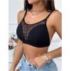 image:imageOYOANGLE Womens Rhinestone Mesh Seamless Bras Wireless Bralette Comfortable Low Back Sexy BrasBlack