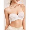 image:imageOYOANGLE Womens Unlined Lace Strapless Sexy Comfort Bra Push Up Padded Underwire Wedding BrasWhite