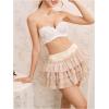 image:imageOYOANGLE Womens Unlined Lace Strapless Sexy Comfort Bra Push Up Padded Underwire Wedding BrasWhite