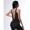 image:imageOYOANGLE Womens Workout Tank Top Cut Out Backless Running Sports Athletic Sleeveless TopsBlack