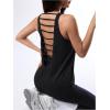 image:imageOYOANGLE Womens Workout Tank Top Cut Out Backless Running Sports Athletic Sleeveless TopsBlack