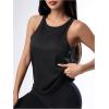 image:imageOYOANGLE Womens Workout Tank Top Cut Out Backless Running Sports Athletic Sleeveless TopsBlack