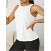 image:imageOYOANGLE Womens Workout Tank Top Cut Out Backless Running Sports Athletic Sleeveless TopsWhite