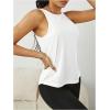 image:imageOYOANGLE Womens Workout Tank Top Cut Out Backless Running Sports Athletic Sleeveless TopsWhite