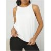 image:imageOYOANGLE Womens Workout Tank Top Cut Out Backless Running Sports Athletic Sleeveless TopsWhite