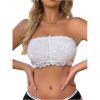 image:imageOYOANGLE Womens 3 Pack Strapless Lace Bandeau Bras Padded Wireless Bralettes Push Up Comfy Tube Top BraMulticolor