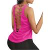 image:imageOYOANGLE Womens Workout Tank Top Cut Out Backless Running Sports Athletic Sleeveless TopsHot Pink