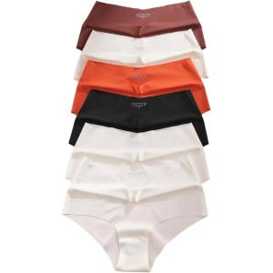 image:imageOYOANGLE Womens 6Pack Seamless Underwear High Waist Moisture Wicking Breathable No Show Panties BriefsBmulticolor
