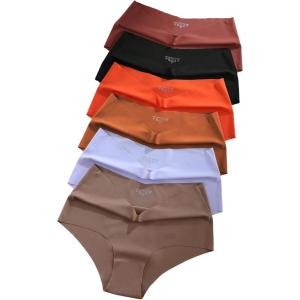 image:imageOYOANGLE Womens 6Pack Seamless Underwear High Waist Moisture Wicking Breathable No Show Panties BriefsMulticolor
