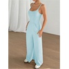 image:imageOYOANGLE Womens Strappy Backless Jumpsuits Wide Leg Sleeveless One Piece Summer Outfits Rompers OverallsLight Blue