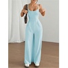 image:imageOYOANGLE Womens Strappy Backless Jumpsuits Wide Leg Sleeveless One Piece Summer Outfits Rompers OverallsLight Blue